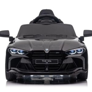 Kinderauto Elektrisch "BMW M4" - lizenziert - 12V7A Akku, 2 Motoren- 2,4Ghz Fernsteuerung, MP3, Ledersitz+EVA - Schwarz