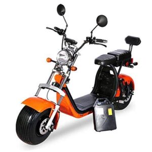 Coco Bike Fat E-Scooter mit Straßenzulassung bis zu 40 km/h schnell - 45km Reichweite, 60V | 1500W | 20AH Akku - Orange