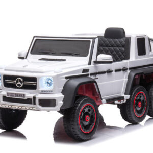 Kinderfahrzeug - Elektro Auto "Mercedes G63 AMG 6x6" - lizenziert - 12V7AH Akku + 2,4Ghz+Ledersitz+EVA-Schwarz - Weiss