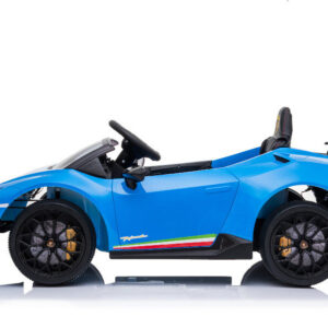 Elektro Kinderauto "Lamborghini Huracan" - lizenziert - 12V Akku, 2 Motoren- 2,4Ghz Fernsteuerung, MP3, Ledersitz+EVA - Blau