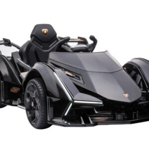 Kinderfahrzeug - Elektro Auto "Lamborghini V12 Vision Gran Turismo" - lizenziert - 12V7AH, 2 Motoren- 2,4Ghz Fernsteuerung, MP3, Ledersitz+EVA - Schwarz