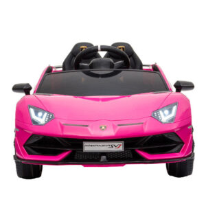 Kinderfahrzeug - Elektro Auto "Lamborghini Aventador SVJ" - lizenziert - 12V7AH, 2 Motoren- 2,4Ghz Fernsteuerung, MP3, Ledersitz+EVA+Lackiert - Pink