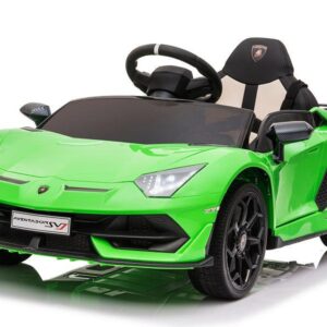 Kinderfahrzeug - Elektro Auto "Lamborghini Aventador SVJ" - lizenziert - 12V7AH, 2 Motoren- 2,4Ghz Fernsteuerung, MP3, Ledersitz+EVA -018 - Grün