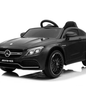 Kinderfahrzeug - Elektro Auto "Mercedes C63 AMG" - lizenziert - 12V7AH Akku + 2,4Ghz+Ledersitz+EVA - Schwarz