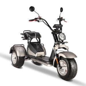 E-Scooter Trike mit Straßenzulassung und drei Räder Trike HM7 - ca. 70km Reichweite, 2 Motoren | 60V | 4000W | 2 x 20AH Akkus - Silber